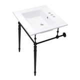 Edwardian KVPB25227W4MB Console Sink, White/Matte Black