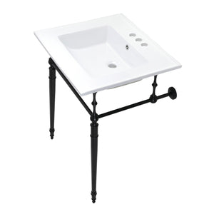 Edwardian KVPB25227W4MB Console Sink, White/Matte Black