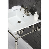 Edwardian KVPB25227W4PN Console Sink, White/Polished Nickel