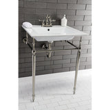 Edwardian KVPB25227W4PN Console Sink, White/Polished Nickel