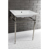 Edwardian KVPB25227W4PN Console Sink, White/Polished Nickel