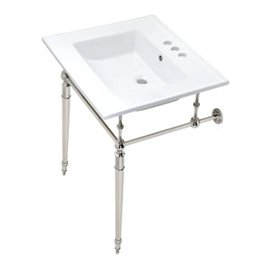 Edwardian KVPB25227W4PN Console Sink, White/Polished Nickel