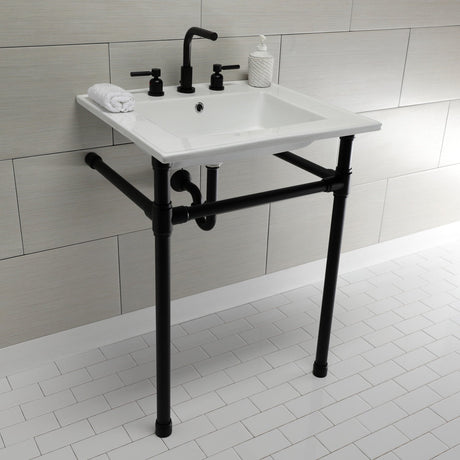 Dreyfuss KVPB25227W80 Console Sink, White/Matte Black