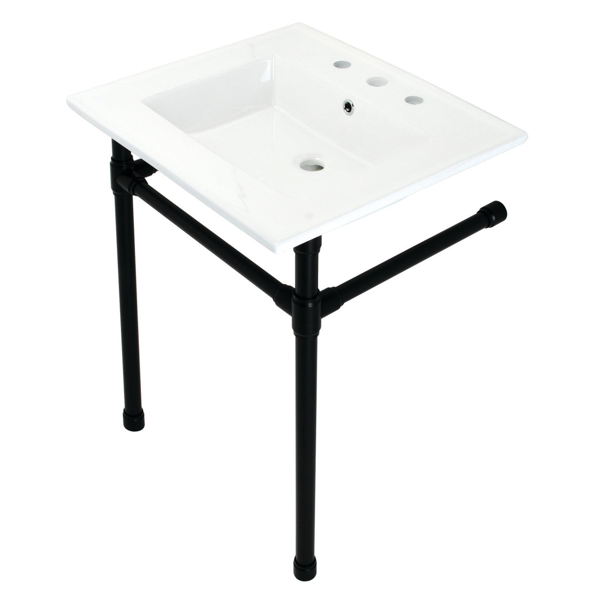 Dreyfuss KVPB25227W80 Console Sink, White/Matte Black