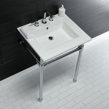 Dreyfuss KVPB25227W81 Console Sink, White/Polished Chrome