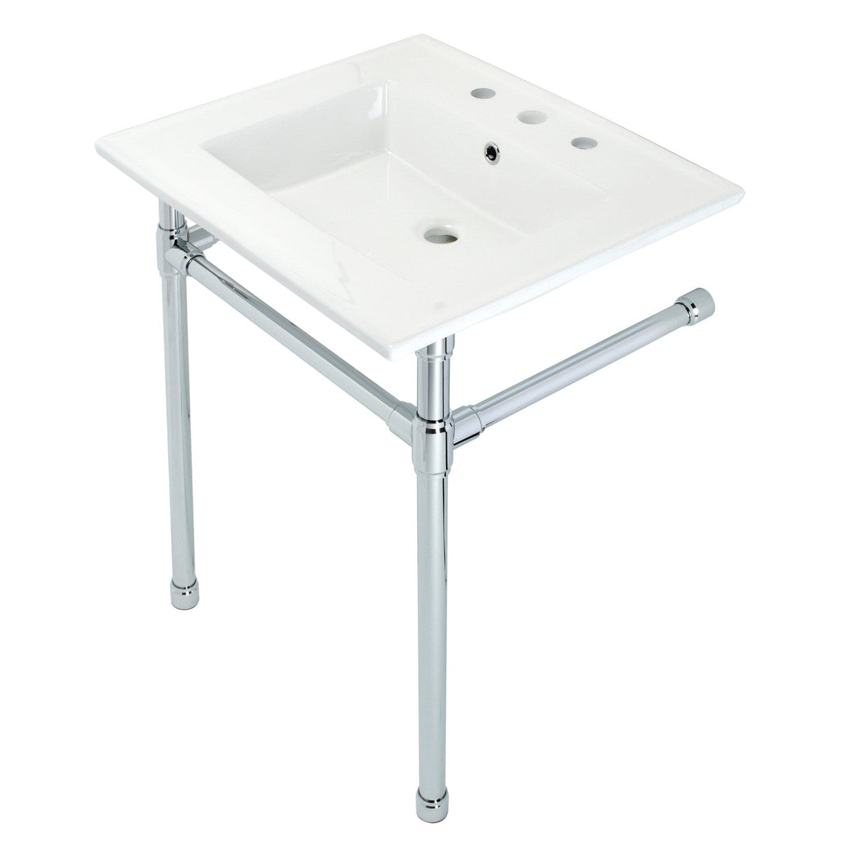 Dreyfuss KVPB25227W81 Console Sink, White/Polished Chrome