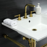 Dreyfuss KVPB25227W87 Console Sink, White/Brushed Brass