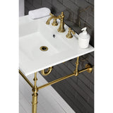 Edwardian KVPB25227W8BB Console Sink, White/Brushed Brass