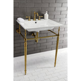 Edwardian KVPB25227W8BB Console Sink, White/Brushed Brass