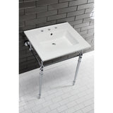 Edwardian KVPB25227W8CP Console Sink, White/Polished Chrome