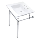 Edwardian KVPB25227W8CP Console Sink, White/Polished Chrome