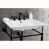 Edwardian KVPB25227W8MB Console Sink, White/Matte Black