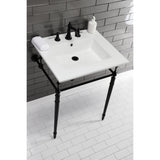 Edwardian KVPB25227W8MB Console Sink, White/Matte Black