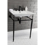 Edwardian KVPB25227W8MB Console Sink, White/Matte Black