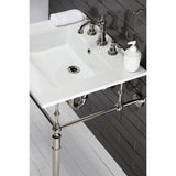 Edwardian KVPB25227W8PN Console Sink, White/Polished Nickel