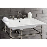 Edwardian KVPB25227W8PN Console Sink, White/Polished Nickel