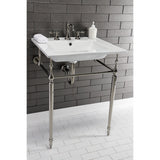 Edwardian KVPB25227W8PN Console Sink, White/Polished Nickel