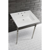 Edwardian KVPB25227W8PN Console Sink, White/Polished Nickel