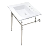 Edwardian KVPB25227W8PN Console Sink, White/Polished Nickel