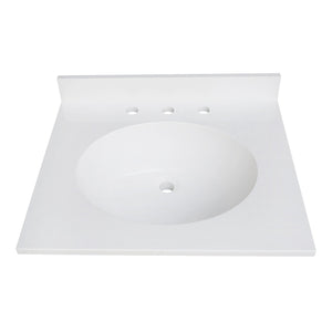 Wimbeldon KVPB2522A38 25-Inch Solid Surface Vanity Top, Glossy White