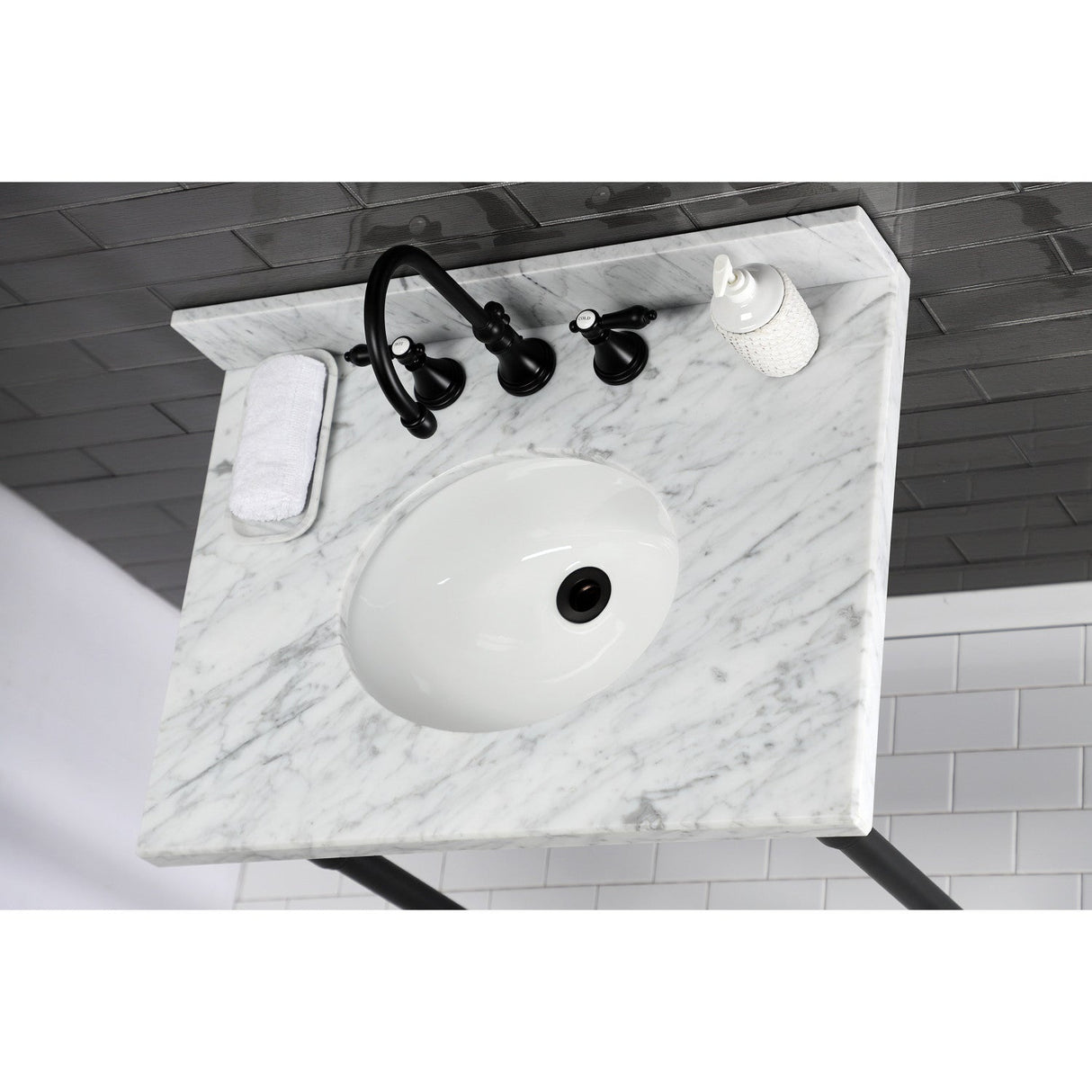 Templeton KVPB3022M38 Marble Vanity Sink Top, Carrara Marble