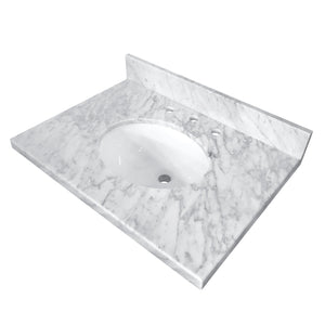 Templeton KVPB3022M38 Marble Vanity Sink Top, Carrara Marble