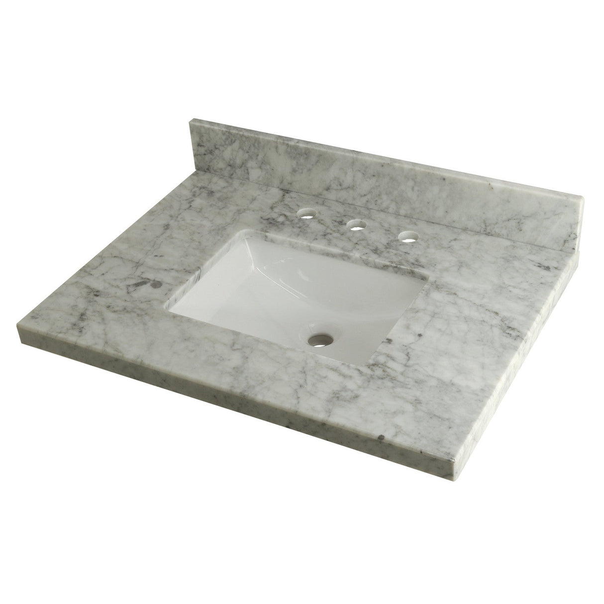 Templeton KVPB3022M38SQ Marble Vanity Sink Top, Carrara Marble