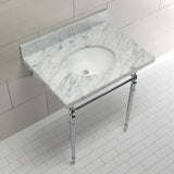 Edwardian KVPB3022M81 Console Sink, Marble White/Polished Chrome