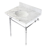 Edwardian KVPB3022M81 Console Sink, Marble White/Polished Chrome