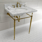 Edwardian KVPB3022M87 Console Sink, Marble White/Brushed Brass