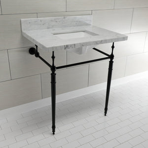 Edwardian KVPB3022M8SQ0 Console Sink, Marble White/Matte Black