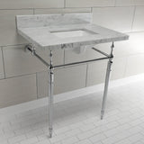 Edwardian KVPB3022M8SQ1 Console Sink, Marble White/Polished Chrome