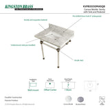 Fauceture KVPB3030MASQ8 30-Inch Marble Console Sink with Acrylic Feet, Carrara Marble/Brushed Nickel