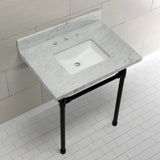 Dreyfuss KVPB30M8SQ0ST Console Sink, Marble White/Matte Black