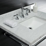 Dreyfuss KVPB30M8SQ1ST Console Sink, Marble White/Polished Chrome