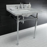 Dreyfuss KVPB30M8SQ1ST Console Sink, Marble White/Polished Chrome