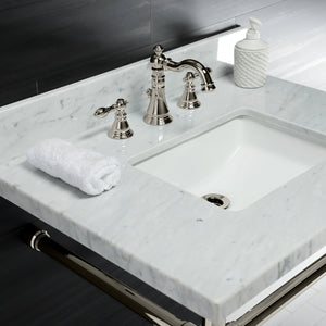 Dreyfuss KVPB30M8SQ6ST Console Sink, Marble White/Polished Nickel