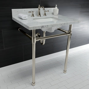 Dreyfuss KVPB30M8SQ6ST Console Sink, Marble White/Polished Nickel