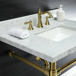 Dreyfuss KVPB30M8SQ7ST Console Sink, Marble White/Brushed Brass