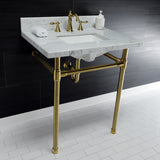 Dreyfuss KVPB30M8SQ7ST Console Sink, Marble White/Brushed Brass