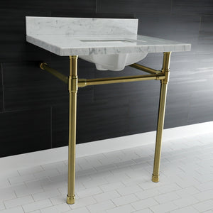 Dreyfuss KVPB30M8SQ7ST Console Sink, Marble White/Brushed Brass