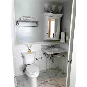 Fauceture KVPB30MA1 30-Inch Marble Console Sink with Acrylic Feet, Carrara Marble/Polished Chrome