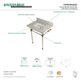 Fauceture KVPB30MASQ7 30-Inch Marble Console Sink with Acrylic Feet, Carrara Marble/Brushed Brass