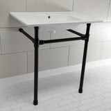 Dreyfuss KVPB3122710 Console Sink, White/Matte Black