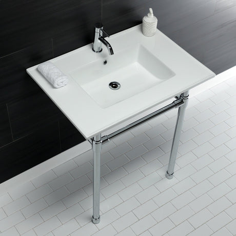 Dreyfuss KVPB3122711 Console Sink, White/Polished Chrome