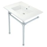 Dreyfuss KVPB3122711 Console Sink, White/Polished Chrome