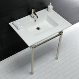 Dreyfuss KVPB3122716 Console Sink, White/Polished Nickel