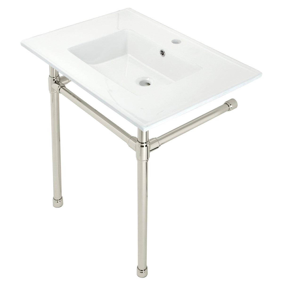 Dreyfuss KVPB3122716 Console Sink, White/Polished Nickel