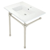 Dreyfuss KVPB3122716 Console Sink, White/Polished Nickel