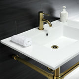 Dreyfuss KVPB3122717 Console Sink, White/Brushed Brass